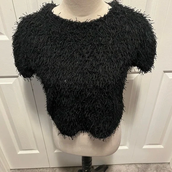 Zara size 9 Black Textured Women's Top - Picture 1 of 16